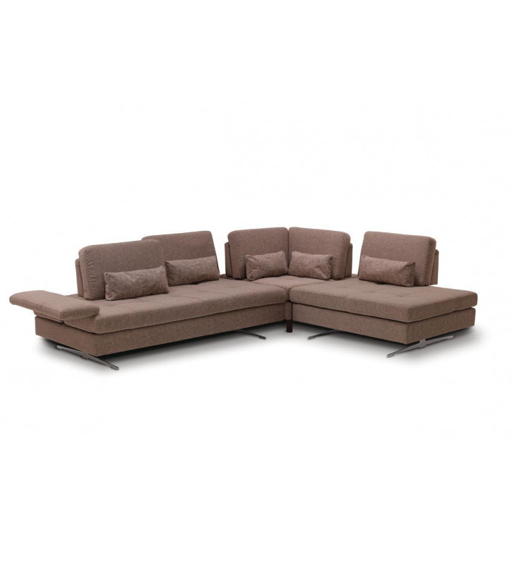 Beige Fabric Sectional W/ Sliding Back Right Hand Facing Contemporary ESF Colombo 