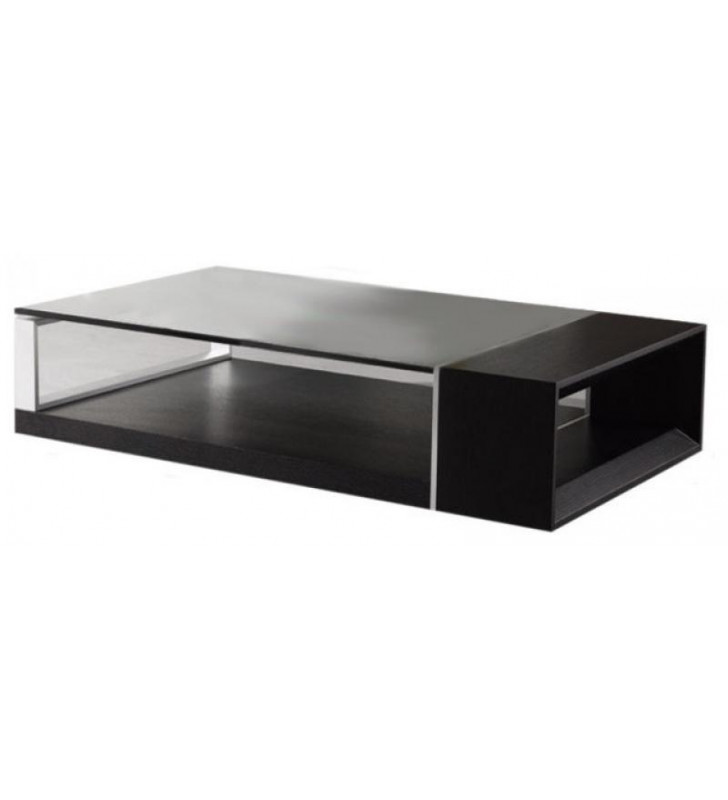 J&M 883-D  Contemporary Wenge Oak Glass Top Coffee Table Modern