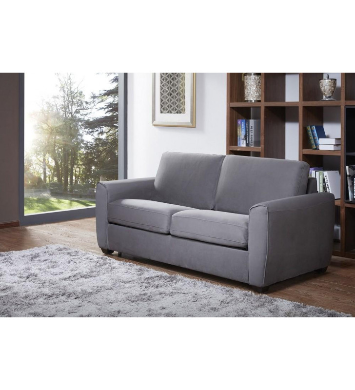 J&M Mono Modern Dark Grey Premium Microfiber Foam Mattress Sofa Sleeper Contemporary