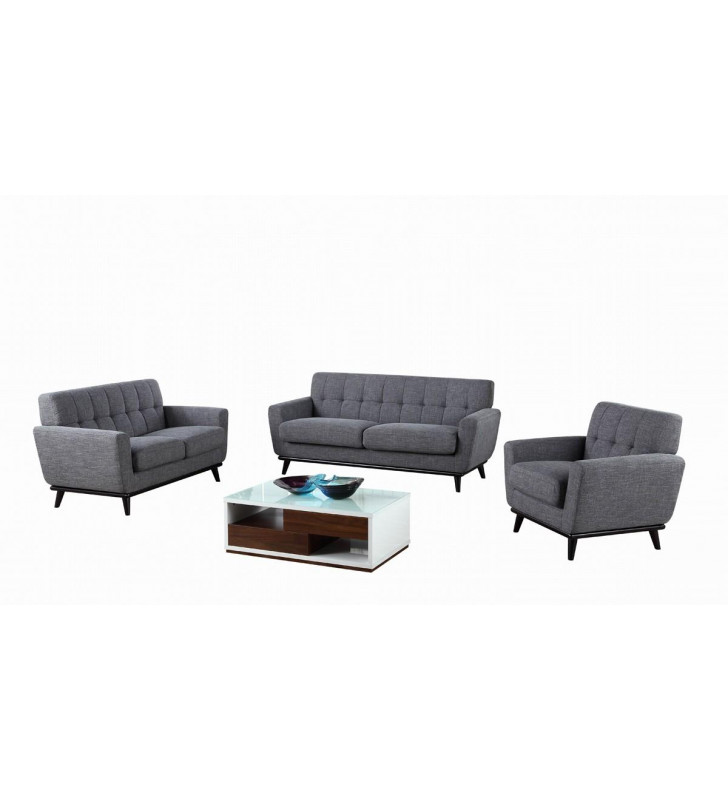 Grey Fabric Sofa Set 3 Pcs Modern Contemporary VIG Divani Casa Corsair 