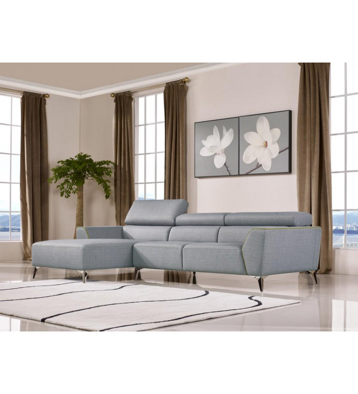 Grey Fabric Sectional Sofa VIG Divani Casa Sawtelle Modern Contemporary