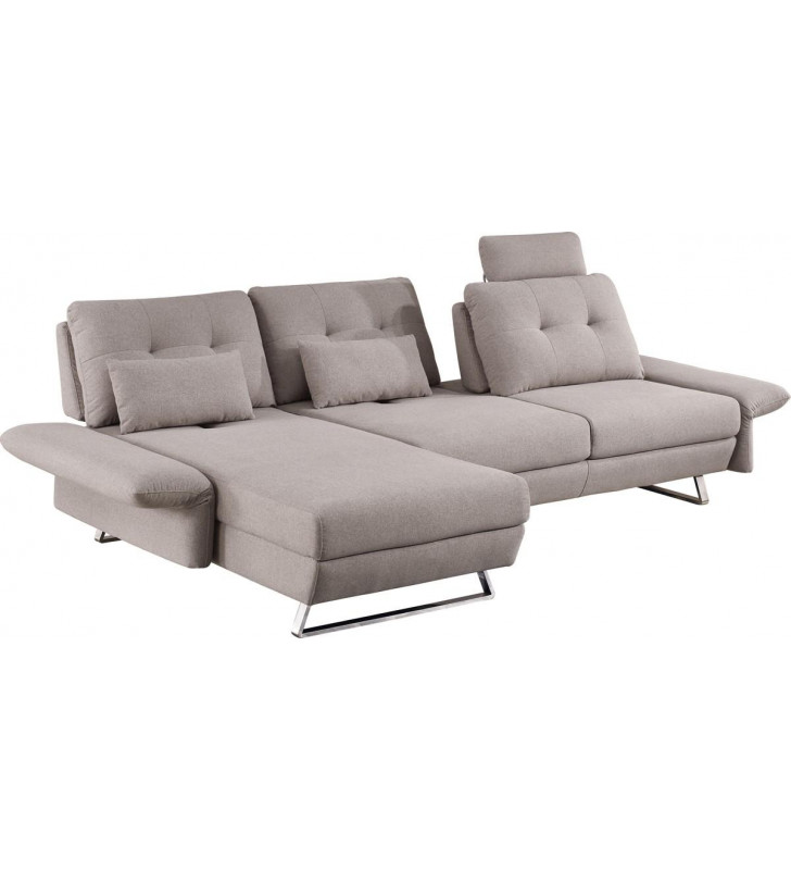 Light Grey Fabric Sectional Sofa Contemporary VIG Divani Casa Payne Modern 