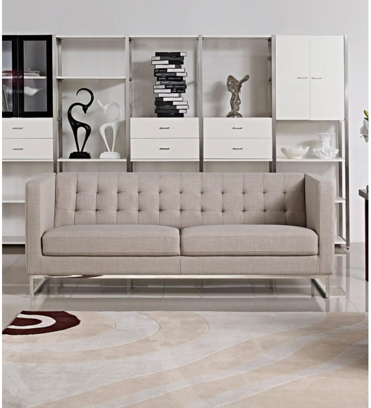 Grey Fabric Tufted Sofa Contemporary VIG Divani Casa Dominic Modern 