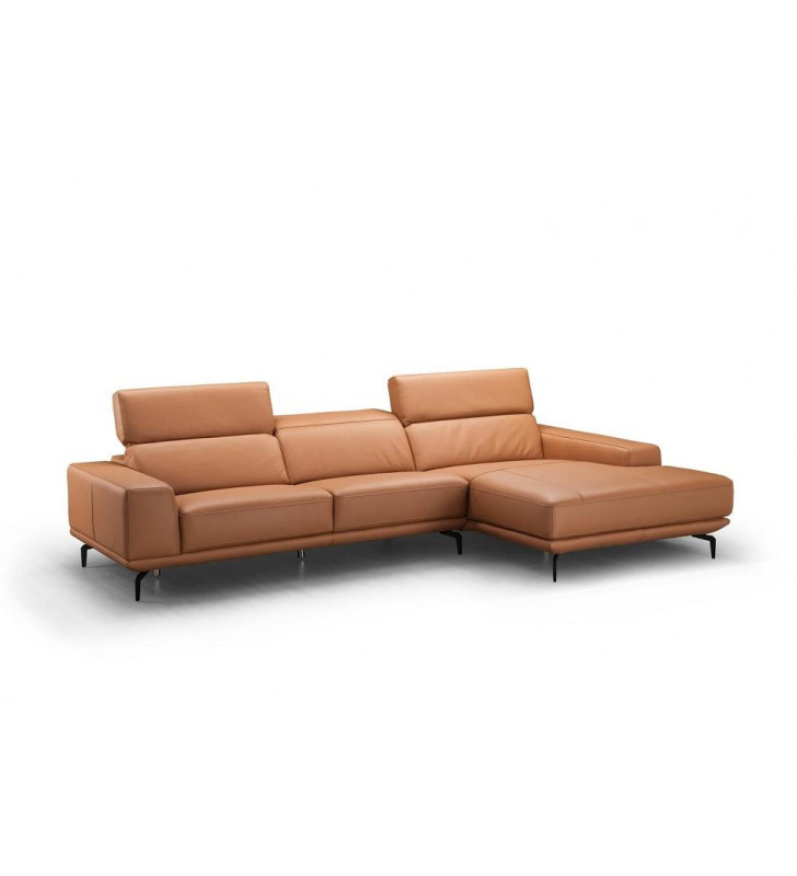 Light Brown Premium Italian Leather Sectional Sofa LHC Modern J&M Lima 