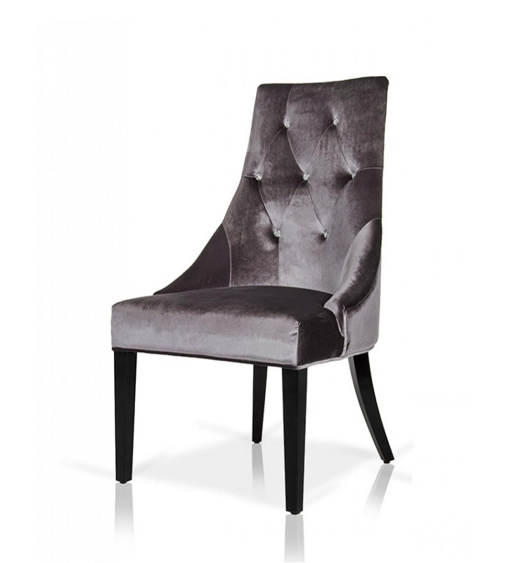 Luxury Grey Velour Tufted Dining Chair Set of 2 VIG A&X Charlotte Traditional