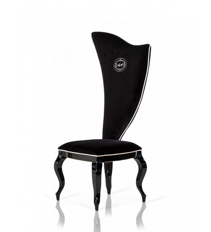 VIG A&X Sovereign Luxury Black Fabric Chair (Set of 2) Transitional Modern