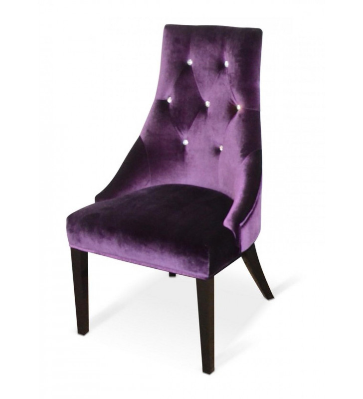 Luxury Purple Velour Tufted Dining Chair Set of 2 VIG A&X Charlotte Traditional
