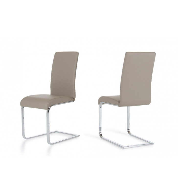 VIG Modrest Crane Grey Leatherette Dining Chair Modern (Set of 4) SPECIAL ORDER