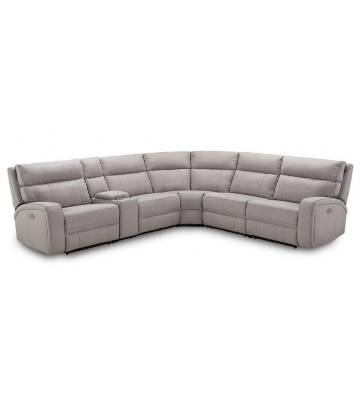 J&M Cozy Modern Moonshine Microfiber Upholstery 6 Pcs Motion Sectional 