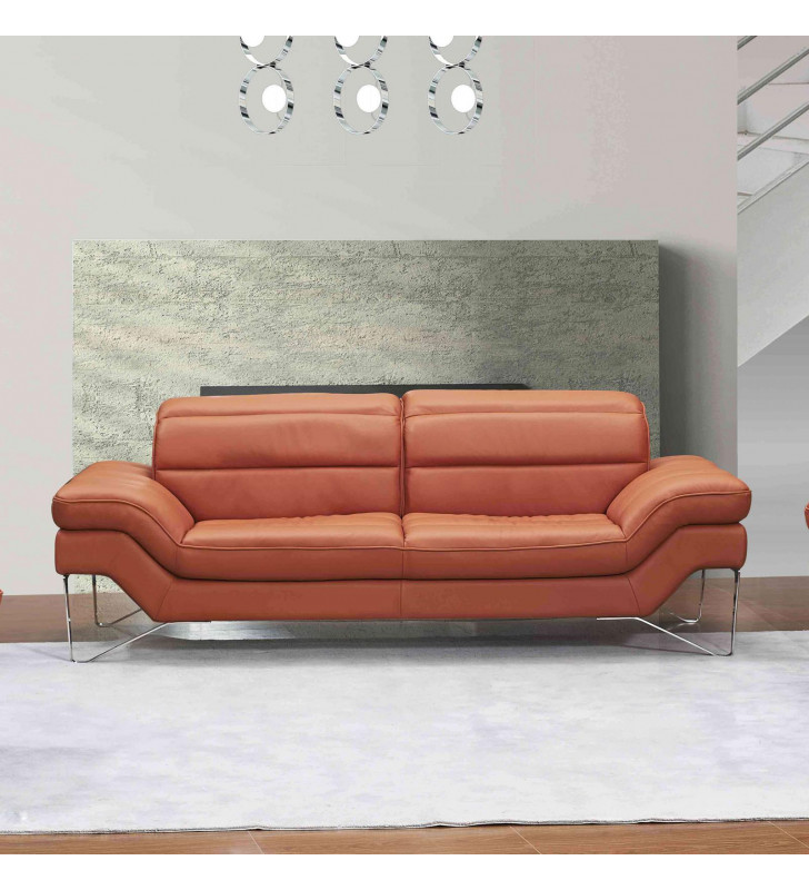 Pumpkin Premium Italian Leather Sofa Contemporary J&M Astro 
