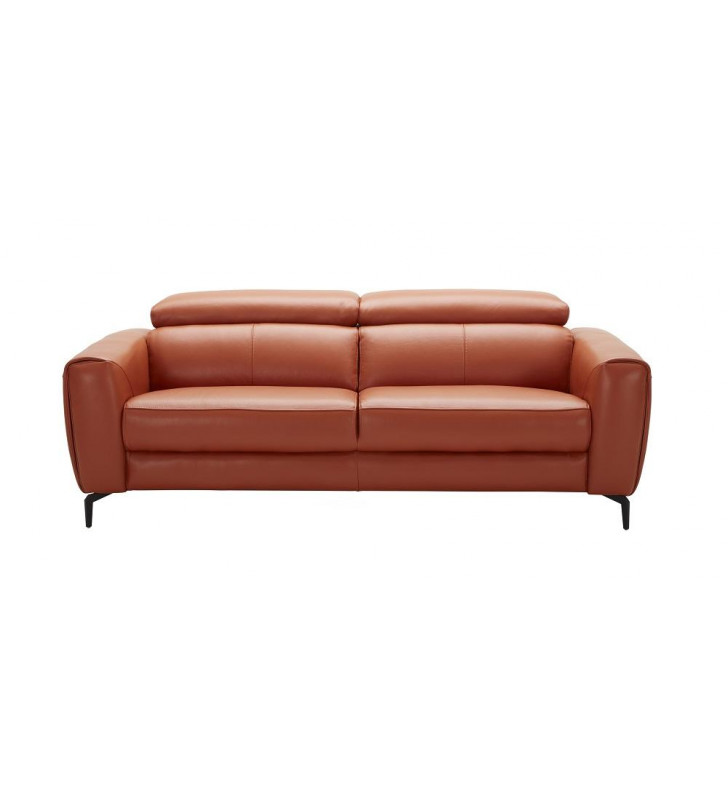 Pumpkin Premium Italian Leather Sofa Contemporary J&M Cooper