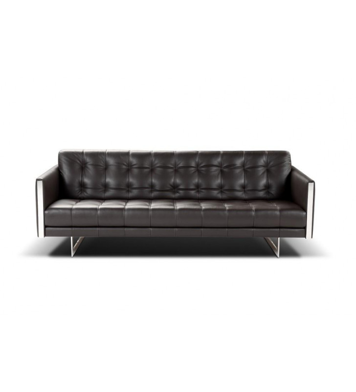 Mocha Premium Italian Leather Sofa Modern by Nicoletti J&M Juliet