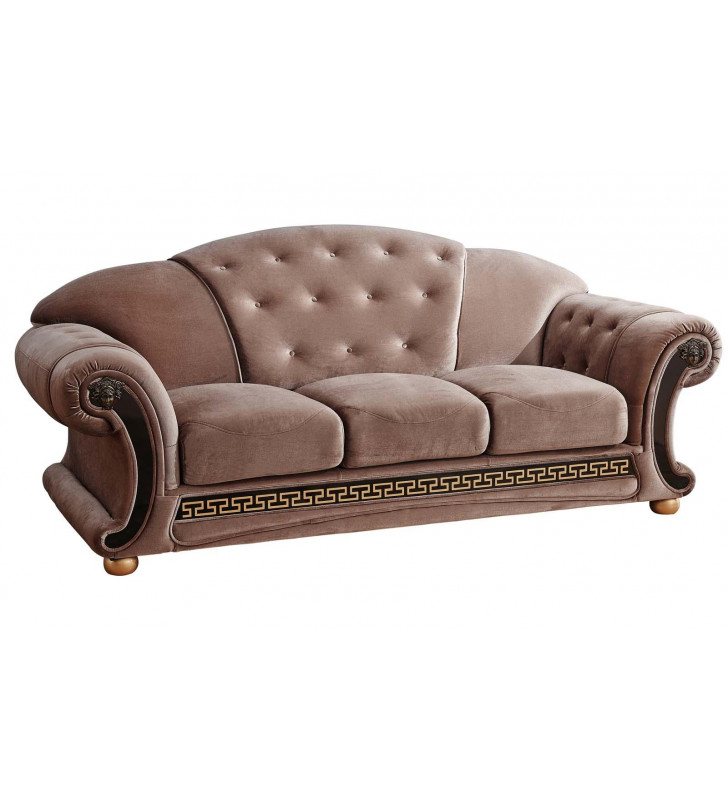 Brown Microfiber Sofa Luxury Traditional Made in Italy ESF Apolo 