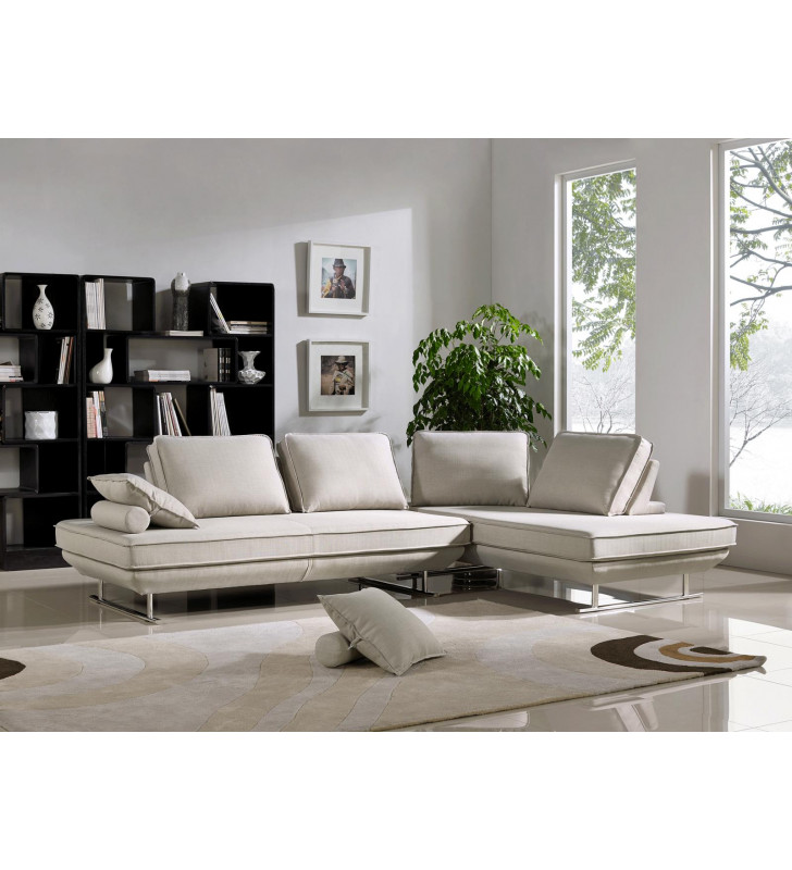 ESF Bergamo Beige Fabric Sectional Sofa Contemporary Casual Modern