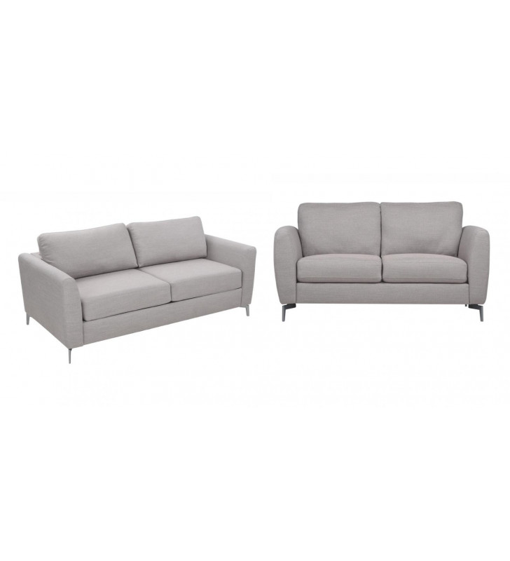 Light Grey Fabric Sofa Bed & Loveseat Set 2Pcs Contemporary ESF Alex 