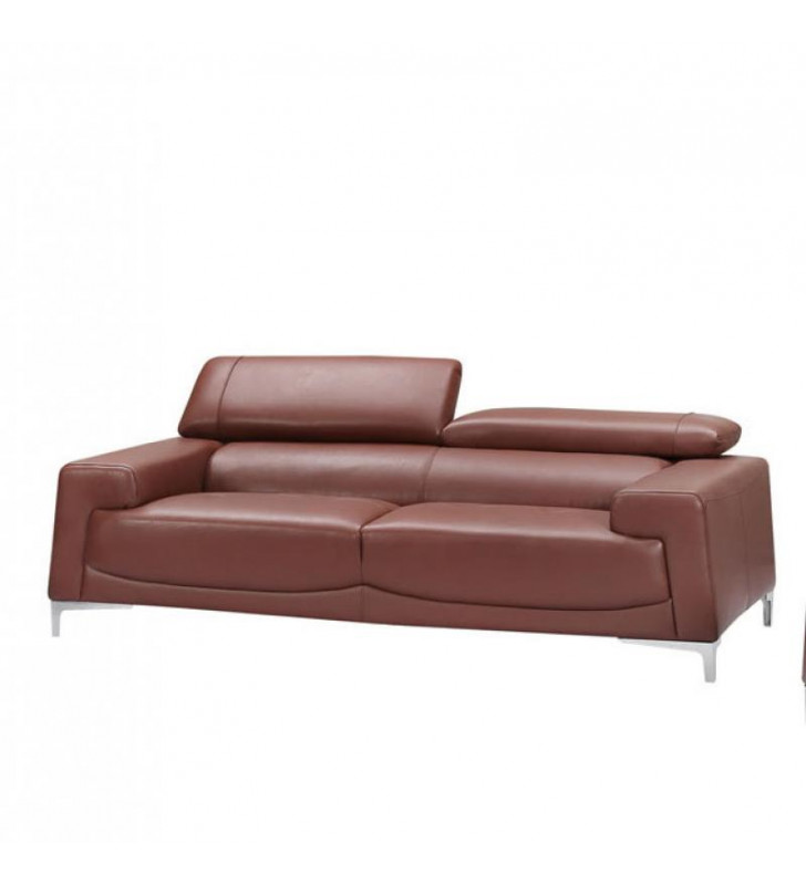 Saddle Brown Top-grain Leather Sofa Contemporary ESF 2537 