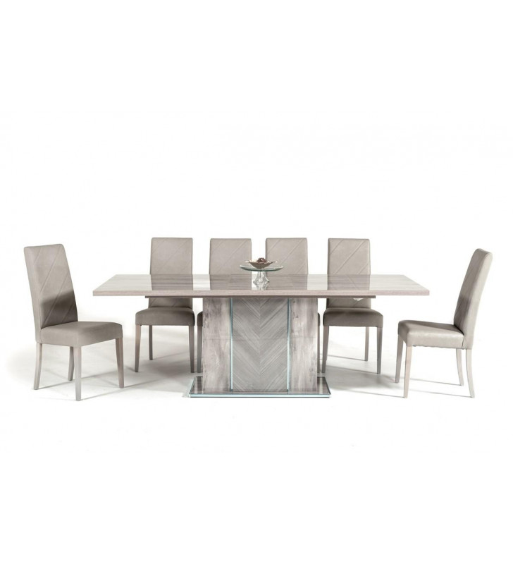 Italian Glossy Grey Extendable Dining Table VIG Nova Domus Alexa Modern 