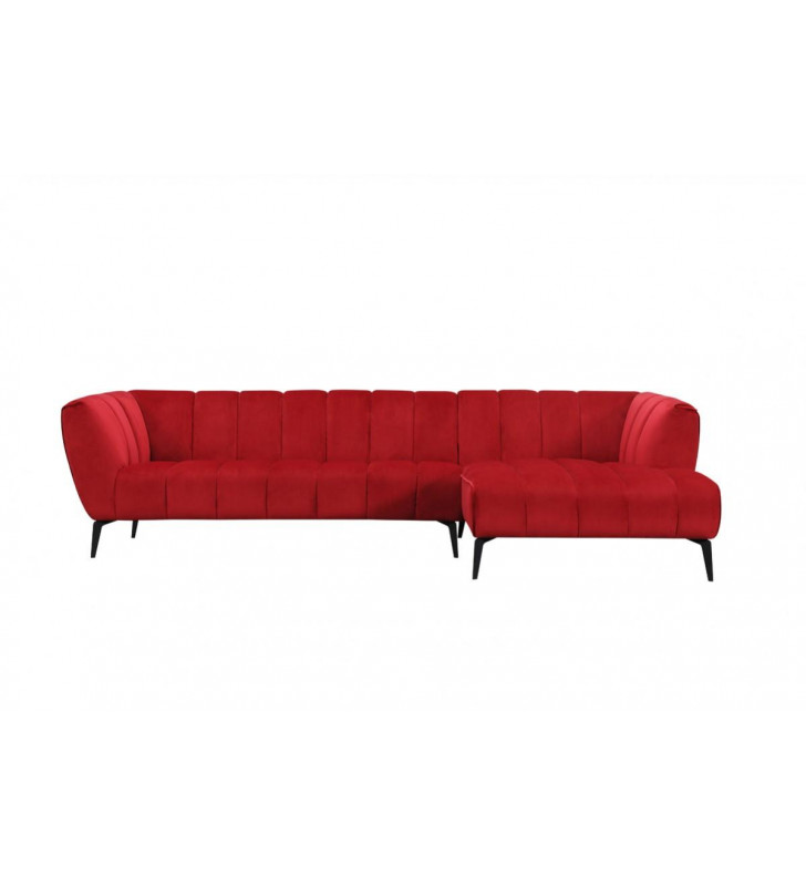 Red Fabric Sectional Sofa VIG Divani Casa Morton Modern RIGHT HAND CHASE