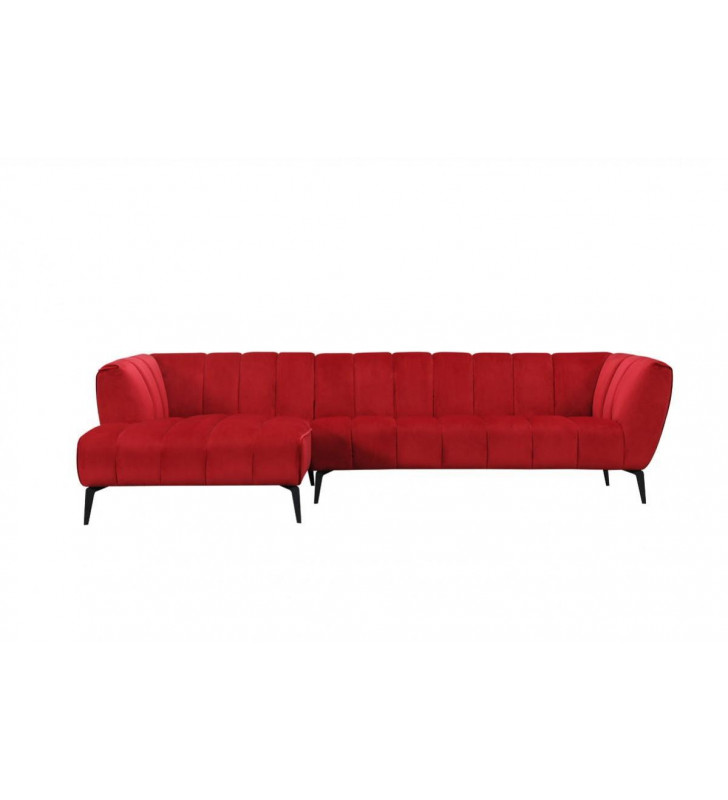 Red Fabric Sectional Sofa VIG Divani Casa Morton Modern LEFT HAND CHASE