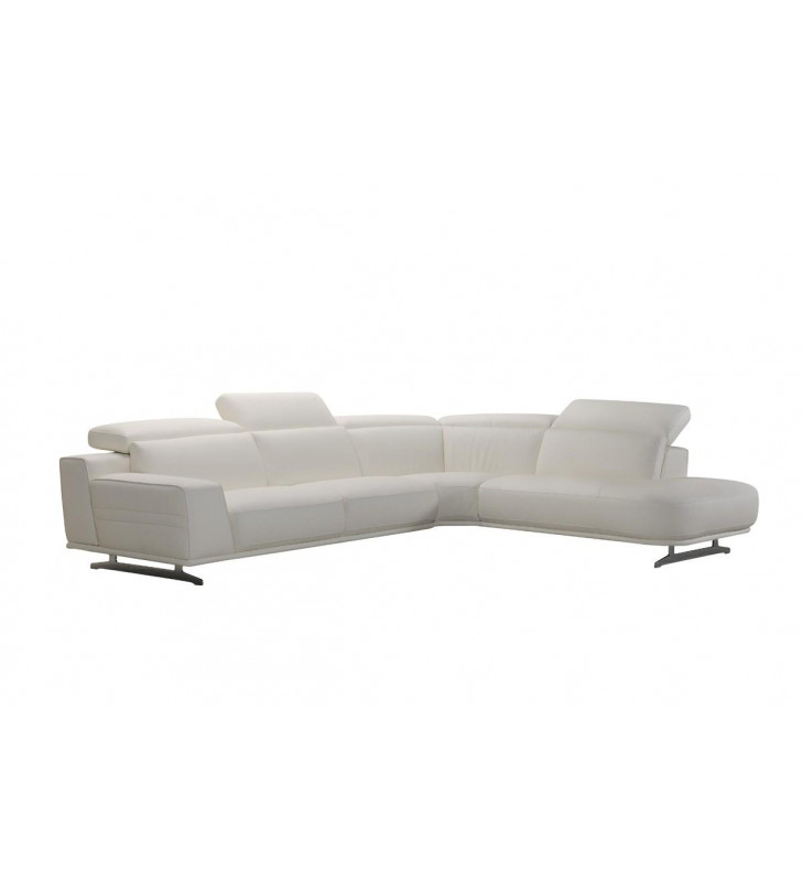 White Leatherette Sectional Sofa VIG Divani Casa Benson Modern RIGHT HAND CHASE