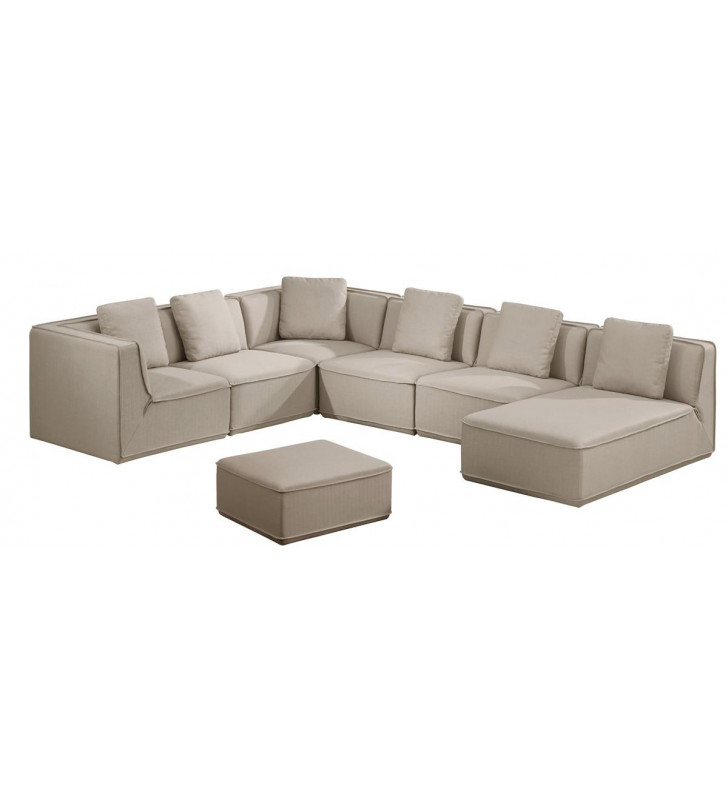 Beige Fabric Modular Sectional Sofa & Ottoman VIG Divani Casa Artesia Modern 