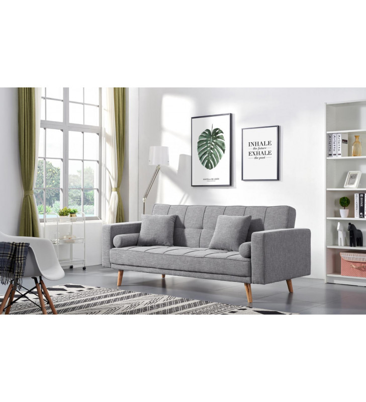 Contemporary Grey Fabric 3 Seat Sofa-bed Modern Chic ESF 116