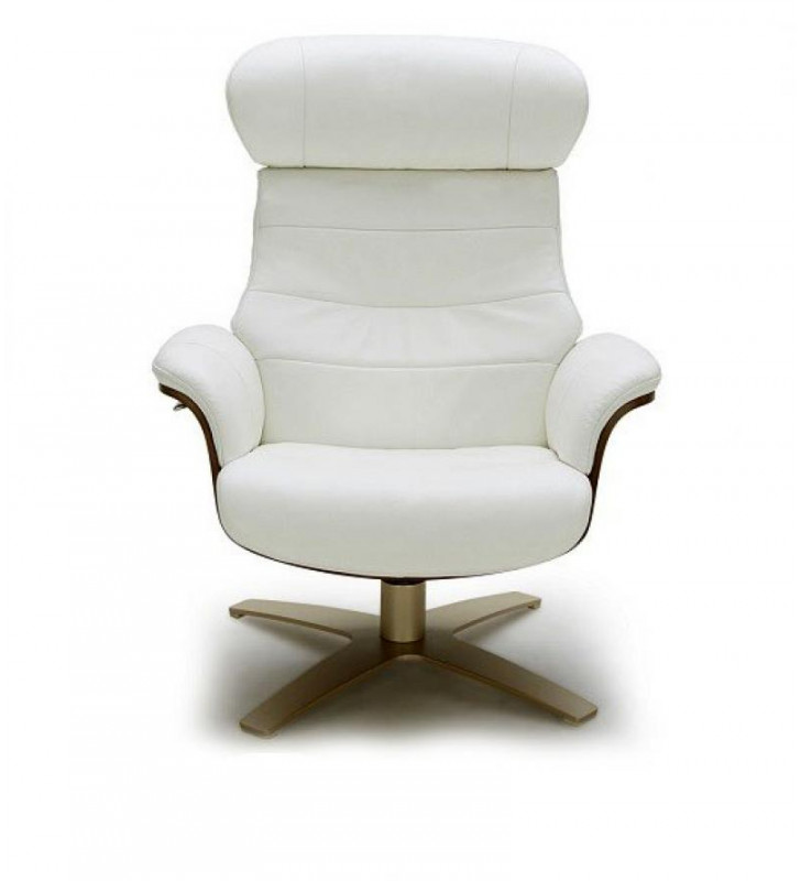 Premium White Italian Leather Lounge Chair Contemporary J&M Karma