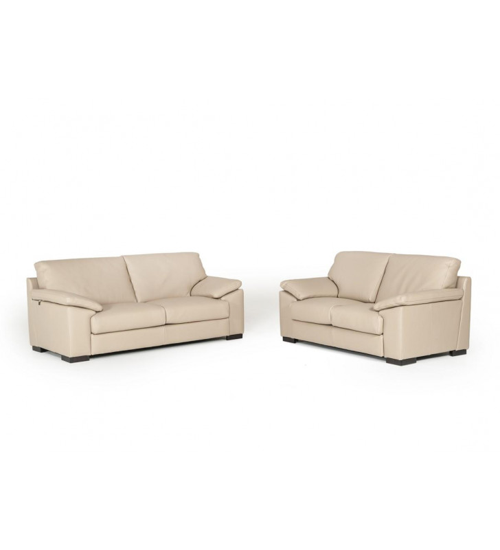 Taupe Italian Leather Sofa Set 2P VIG Furniture Estro Salotti Morris SPECIAL ORDER