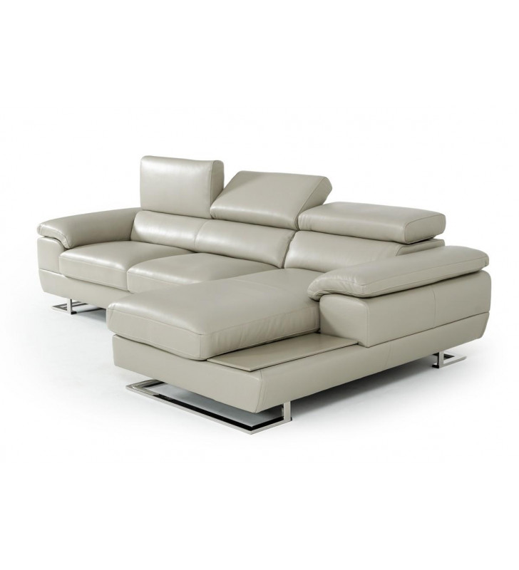 VIG Estro Salotti Invictus Grey Genuine Leather Sectional RIGHT SPECIAL ORDER