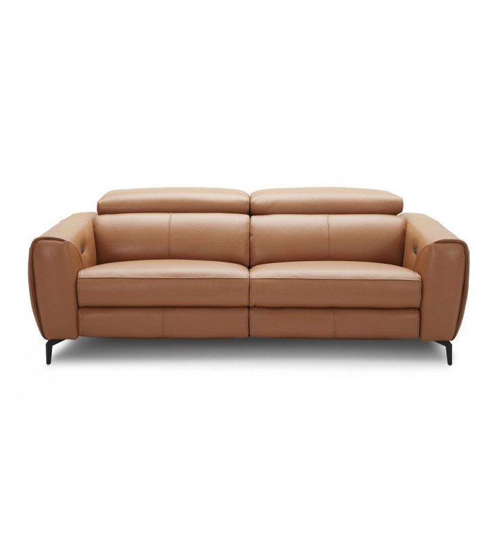 J&M Lorenzo Modern Motion Living Room Sofa in Caramel