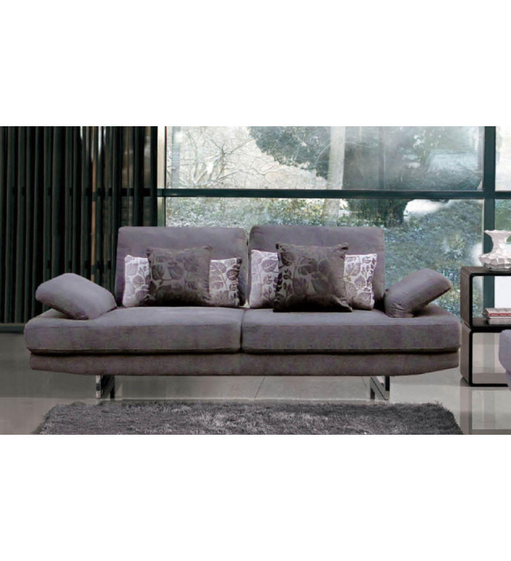 Modern Light Grey Microfiber Fabric Living Room Sofa Contemporary ESF 1174