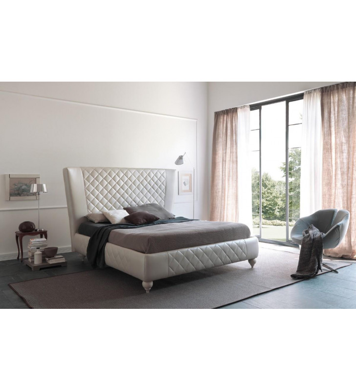 VIG Estro Salotti Nathan White Full Italian Leather Bed Modern SPECIAL ORDER