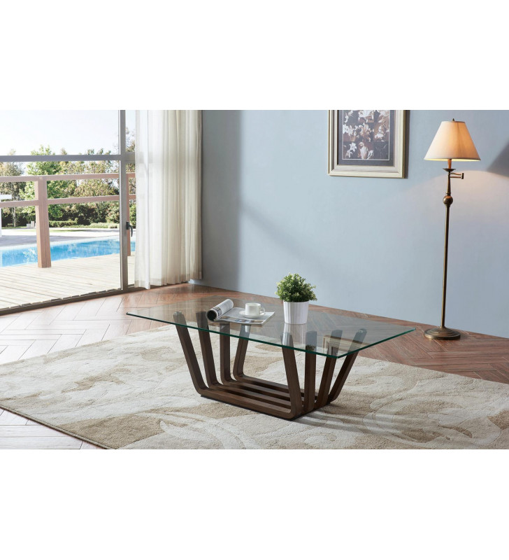 ESF 1330  12 mm Tempered Glass Coffee & End Table Set 2 Pcs Contemporary
