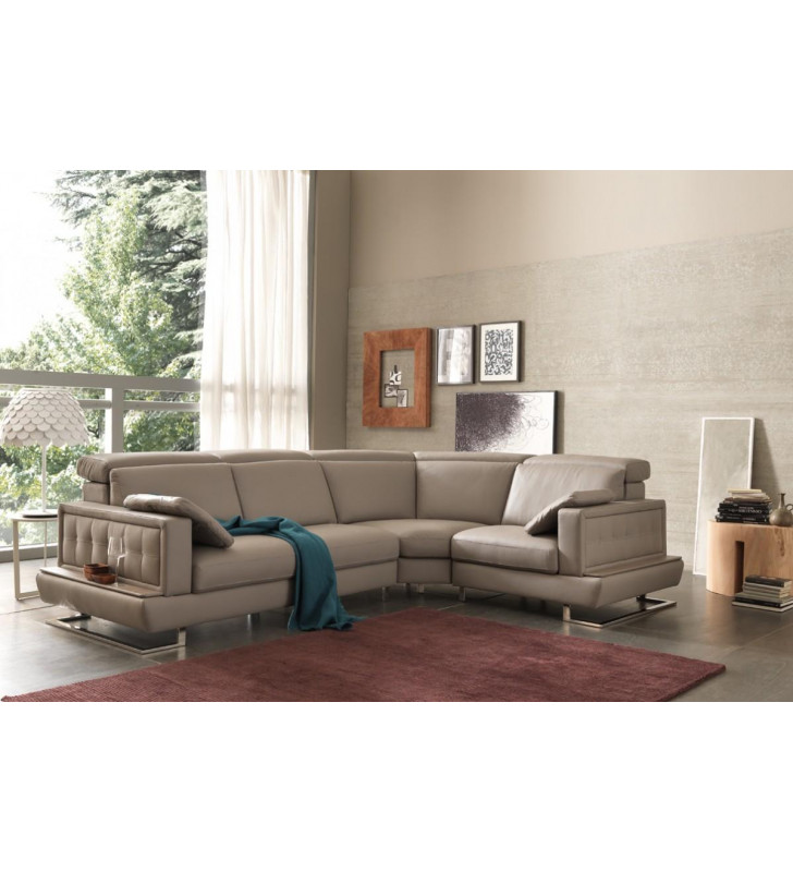 VIG Estro Salotti Pegaso Taupe Leather Sectional Sofa Contemporary SPECIAL ORDER