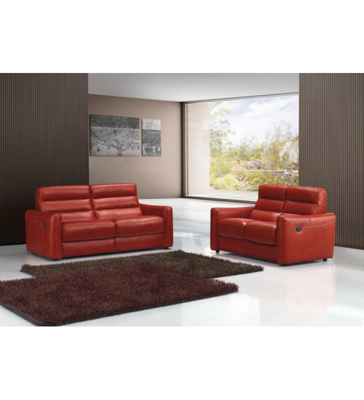 VIG Estro Salotti Levante Red Genuine Leather Sofa Set 3 Pcs SPECIAL ORDER