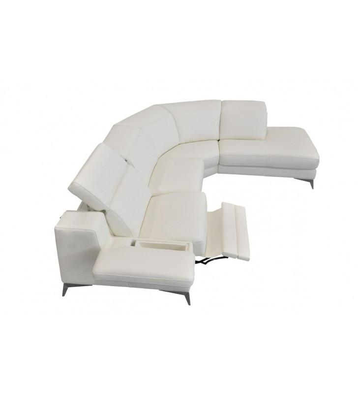 VIG Estro Salotti Hypnose Italian White Leather Sectional Sofa Recliner SP ORDER