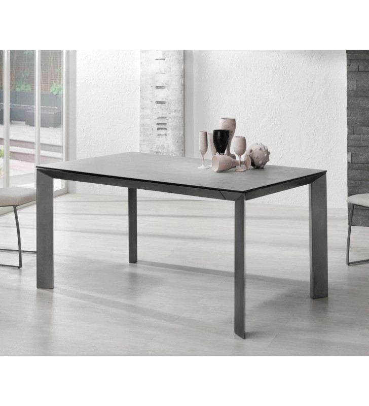 ESF Seven 160 Ceramic Top & Metal Base Extendable Dining Table Made in Spain