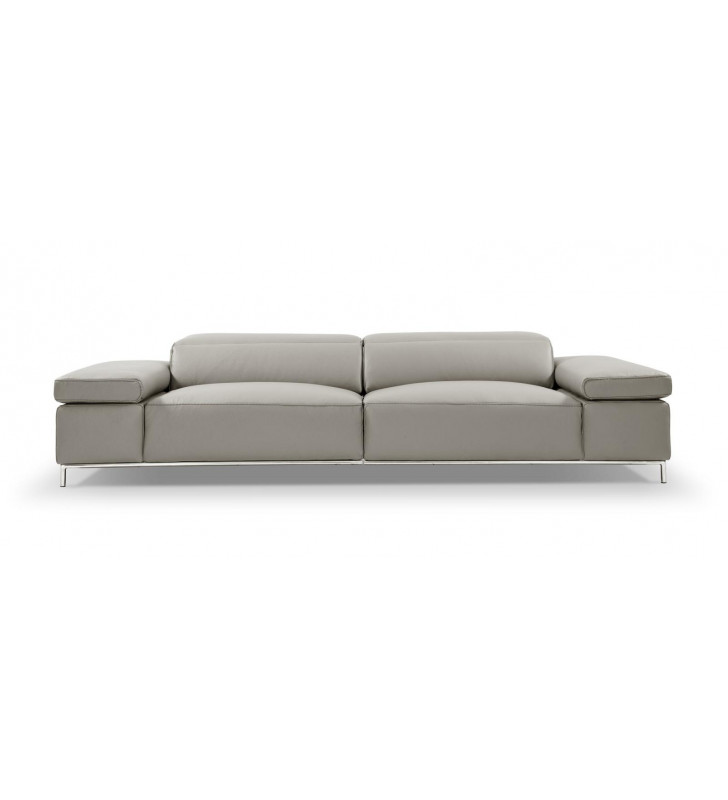 Contemporary Italian Premium Leather Sofa Light Grey  J&M I800