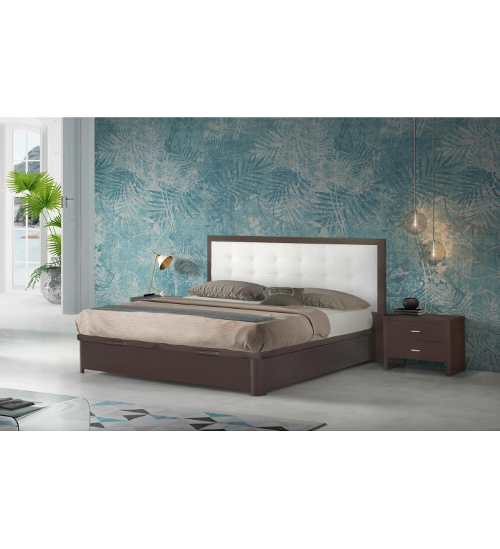 Queen Storage Bedroom Set 3 Regina Wenge Contemporary Made in Spain ESF Dupen