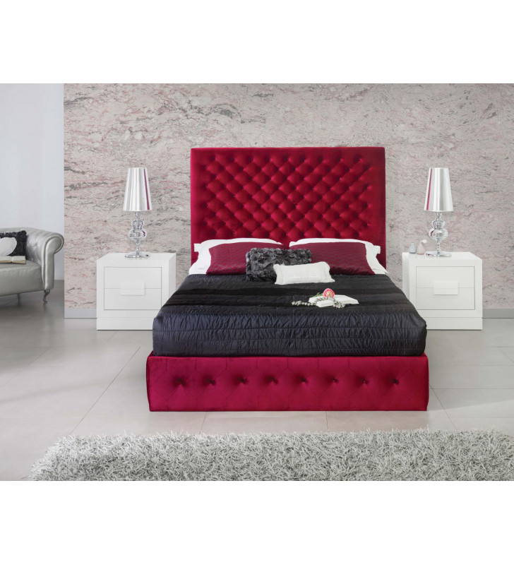 Queen Storage Bedroom Set 3 Leonor Burgundy Contemporary Made in Spain ESF Dupen