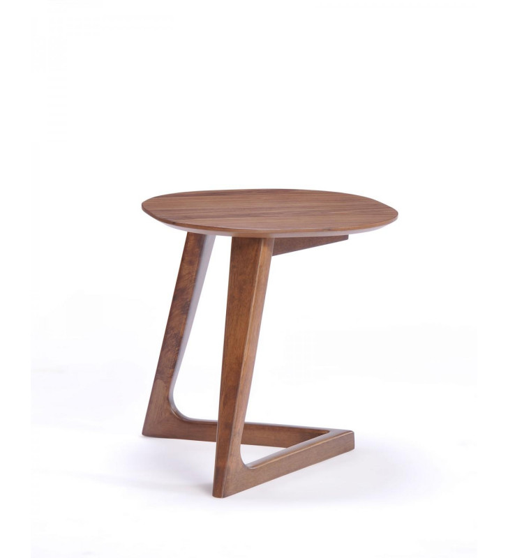 Walnut End Table Wood Veneers VIG Modrest Jett Contemporary Modern