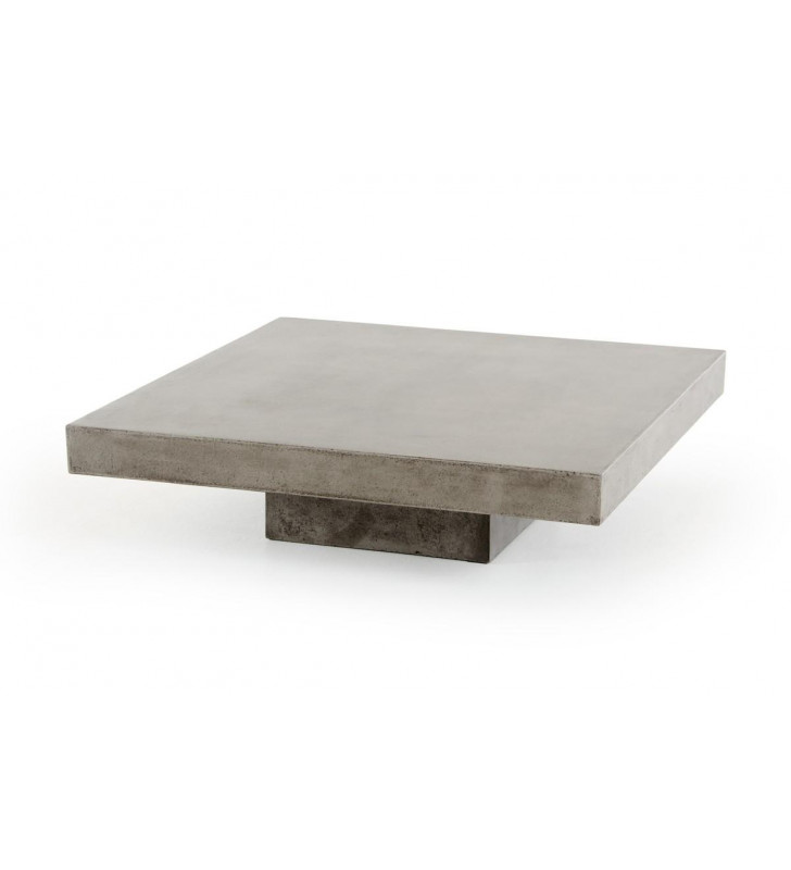 Dark Grey Concrete Square Coffee Table Modern VIG Modrest Morley