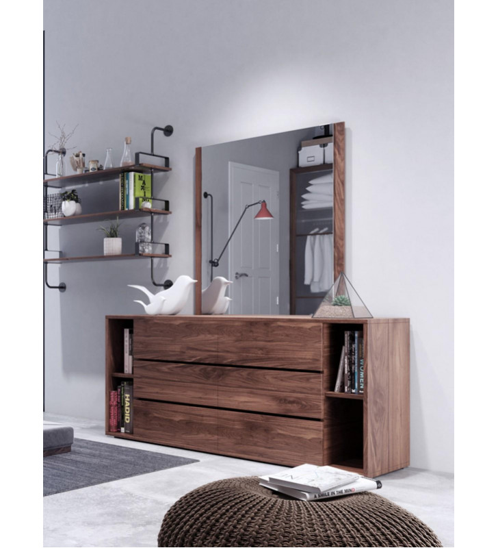 Jagger Walnut Dresser & Mirror Set Nova Domus VIG Modern 