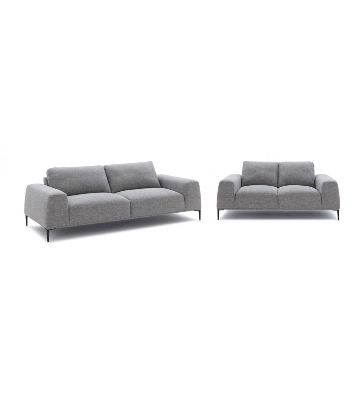 Grey Fabric Sofa Loveseat Set 2 VIG Divani Casa Arthur Modern Contemporary