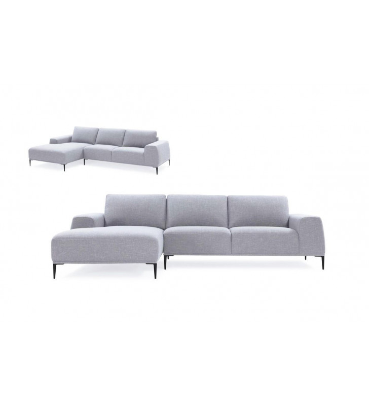 Grey Fabric Sectional Sofa w/ Left Facing Chaise VIG Divani Casa Arthur Modern