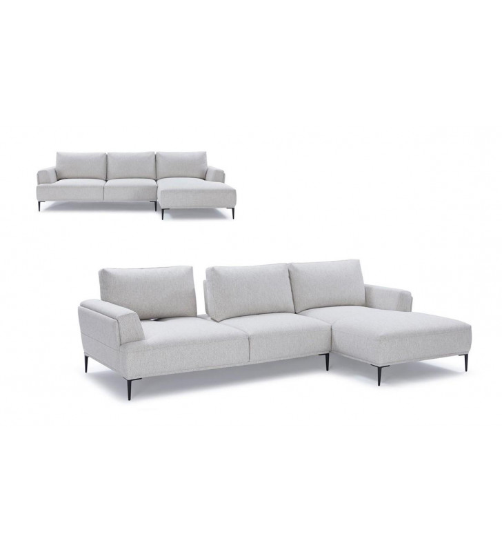 Grey Fabric Sectional Sofa w/ Right Facing Chaise VIG Divani Casa Hero Modern 