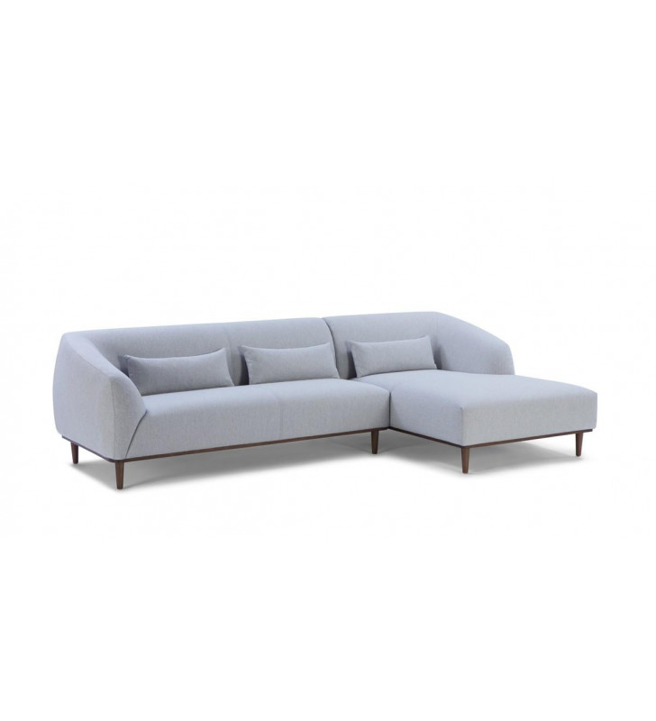 Grey Fabric Sectional Right Facing Chaise VIG Divani Casa Venus Modern