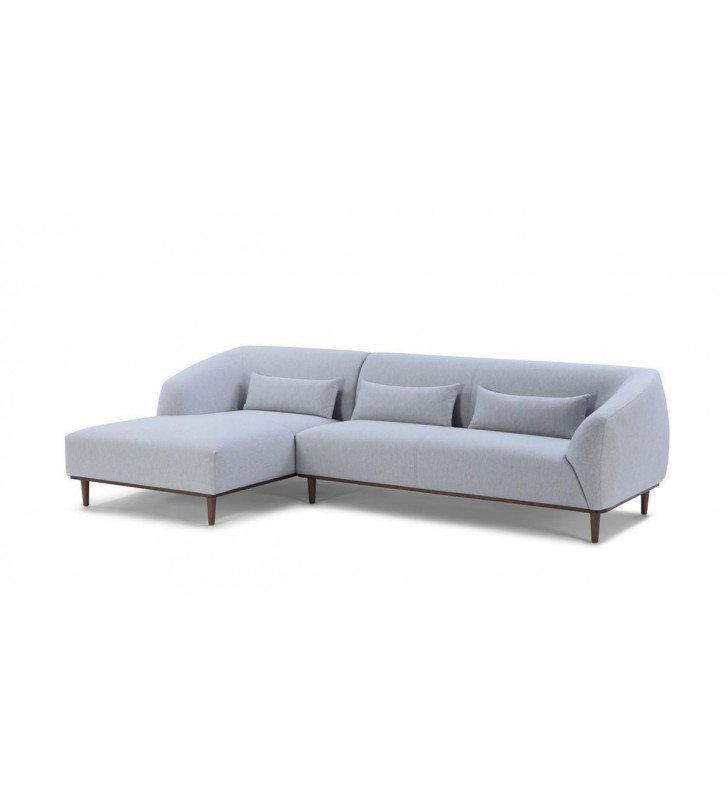 Grey Fabric Sectional Left Facing Chaise VIG Divani Casa Venus Modern