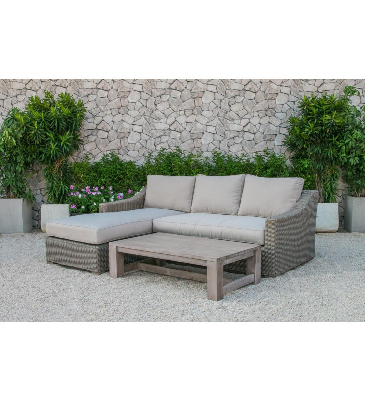 Outdoor Poly Rattan Wicker Sectional Sofa & Coffee Table Modern VIG Renava Seacliff 