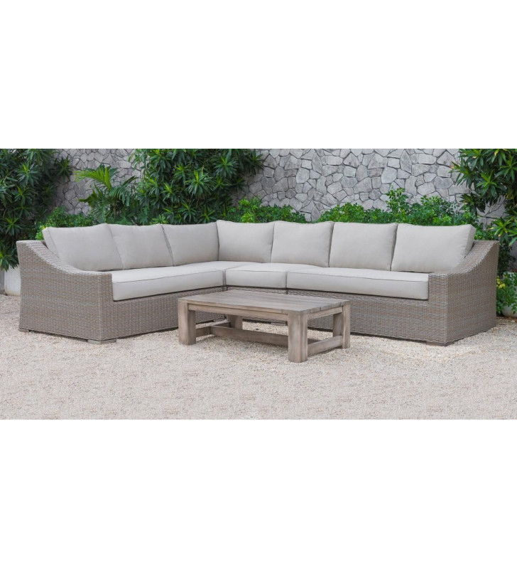 Outdoor Poly Rattan Wicker Sectional Sofa Set 5 Pcs Modern Vig Renava Pacifica